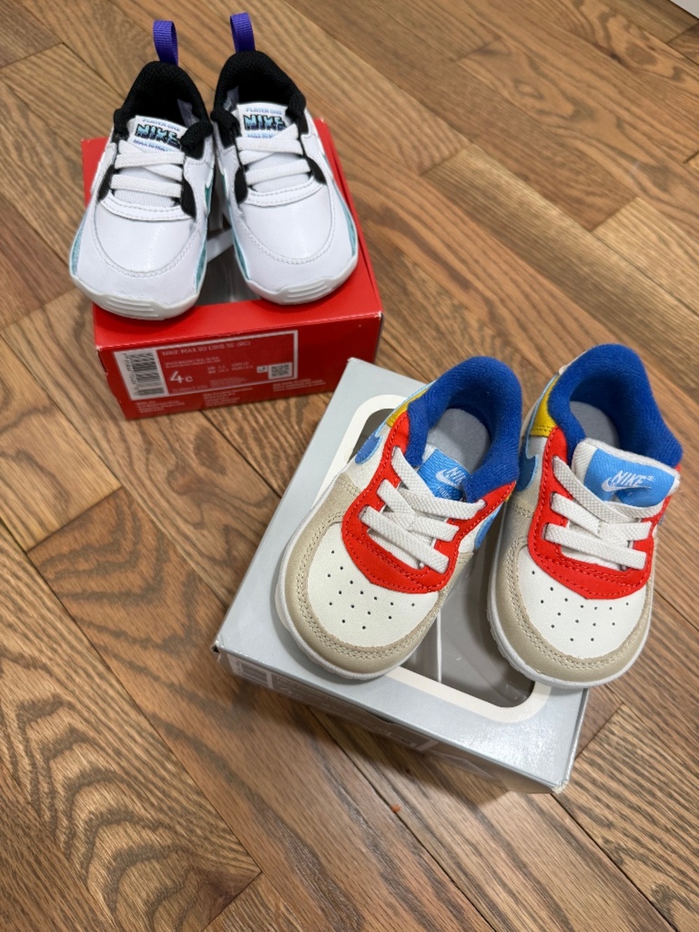 Nike Air Max 90 Air Force 1 Crib Shoes 4C